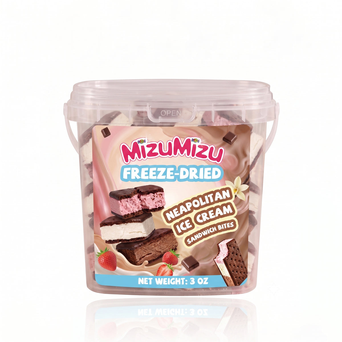Freeze-Dried Neapolitan Ice Cream Sandwich Bites