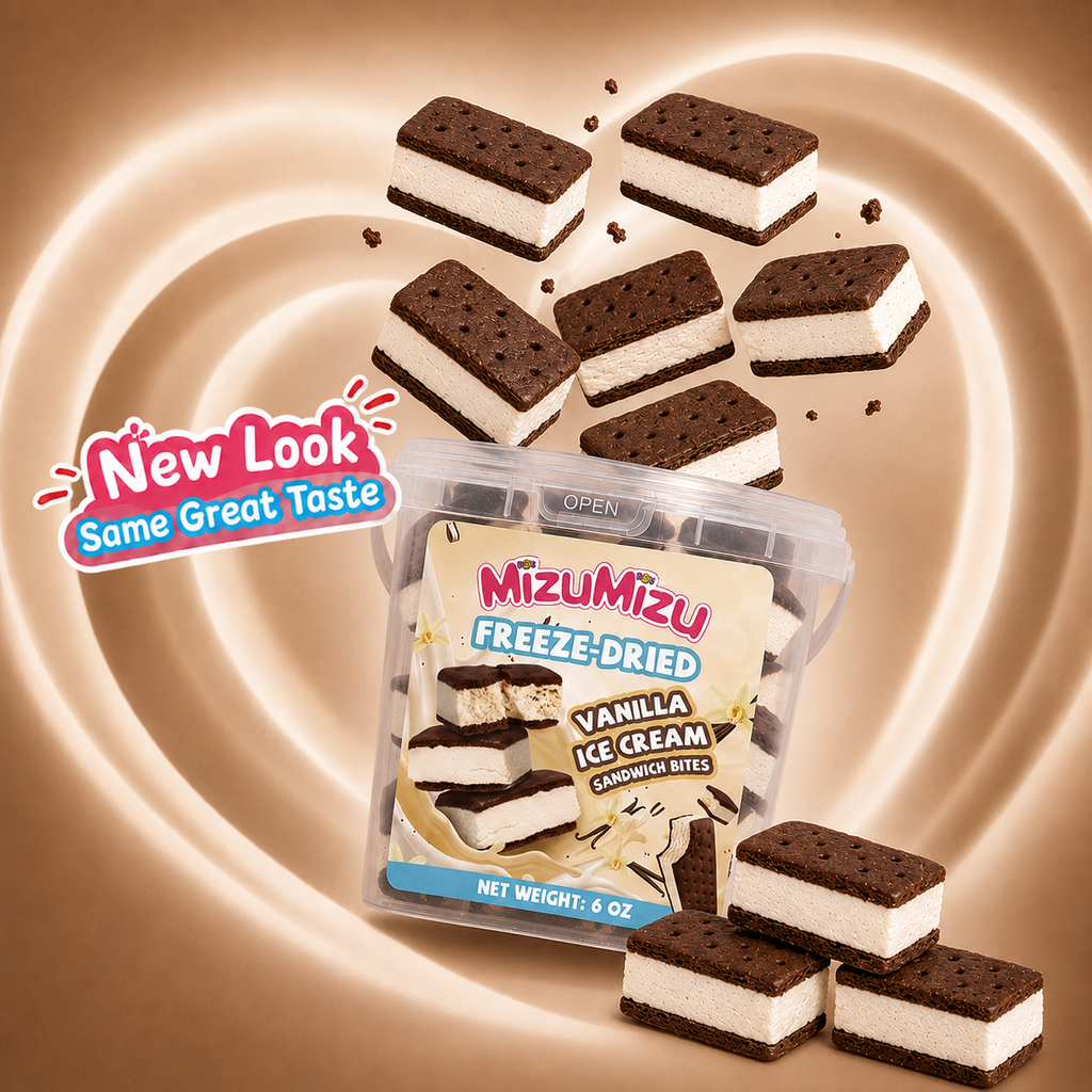 Freeze-Dried Vanilla Ice Cream Sandwich Bites