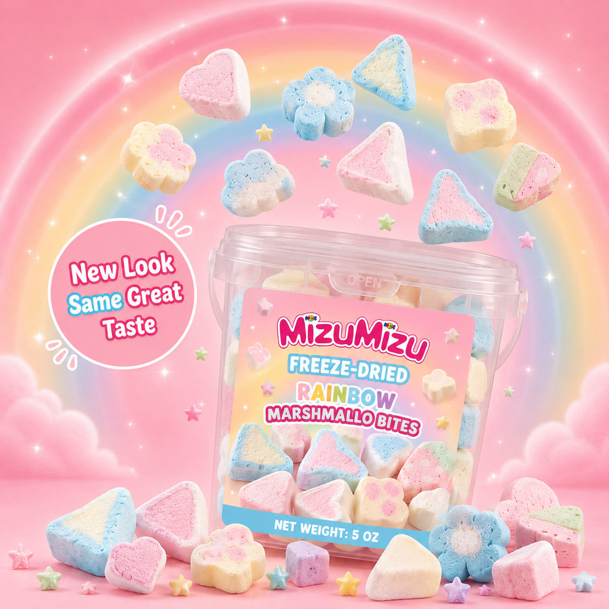 Freeze-Dried Rainbow Marshmallow Bites