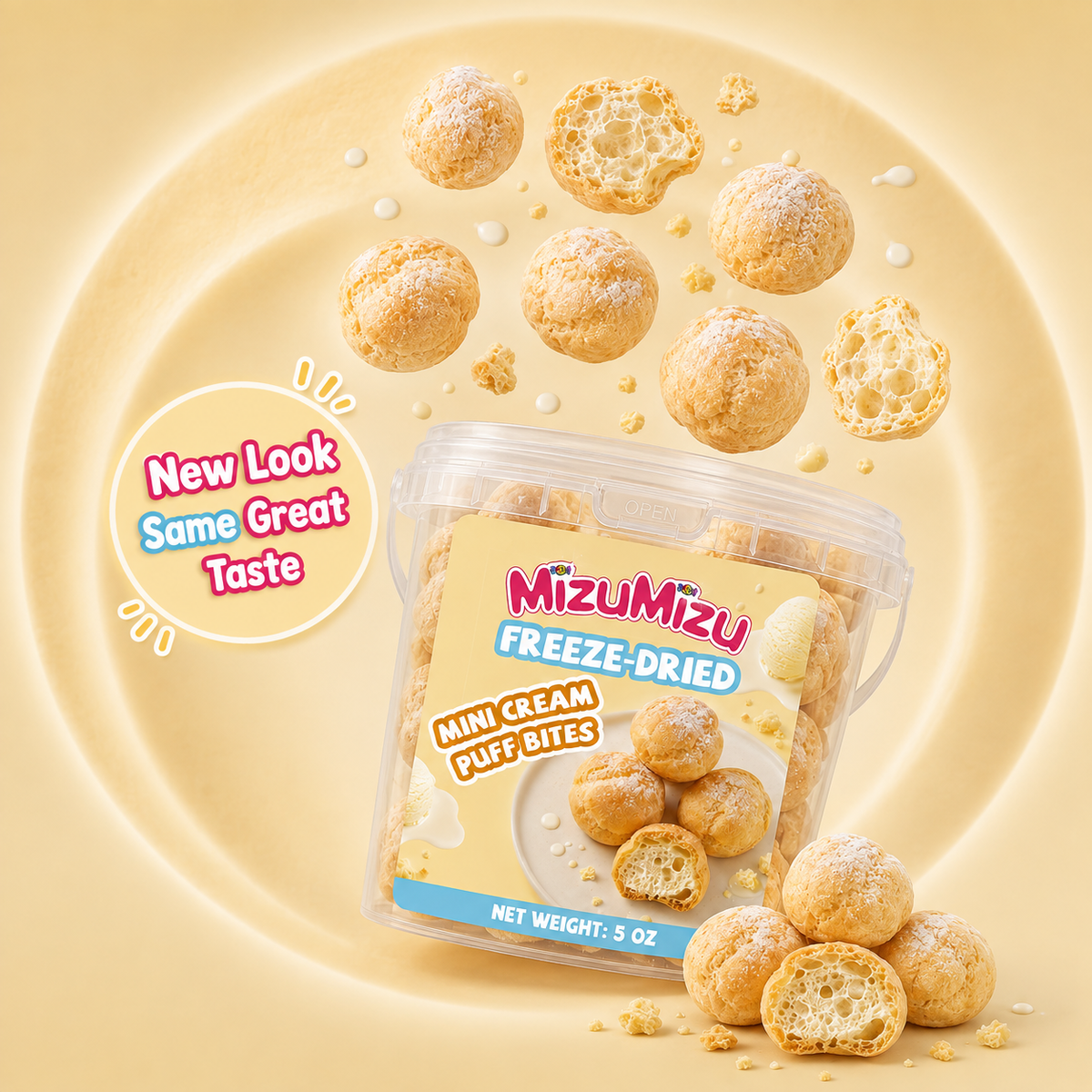 Freeze-Dried Mini Cream Puff Bites